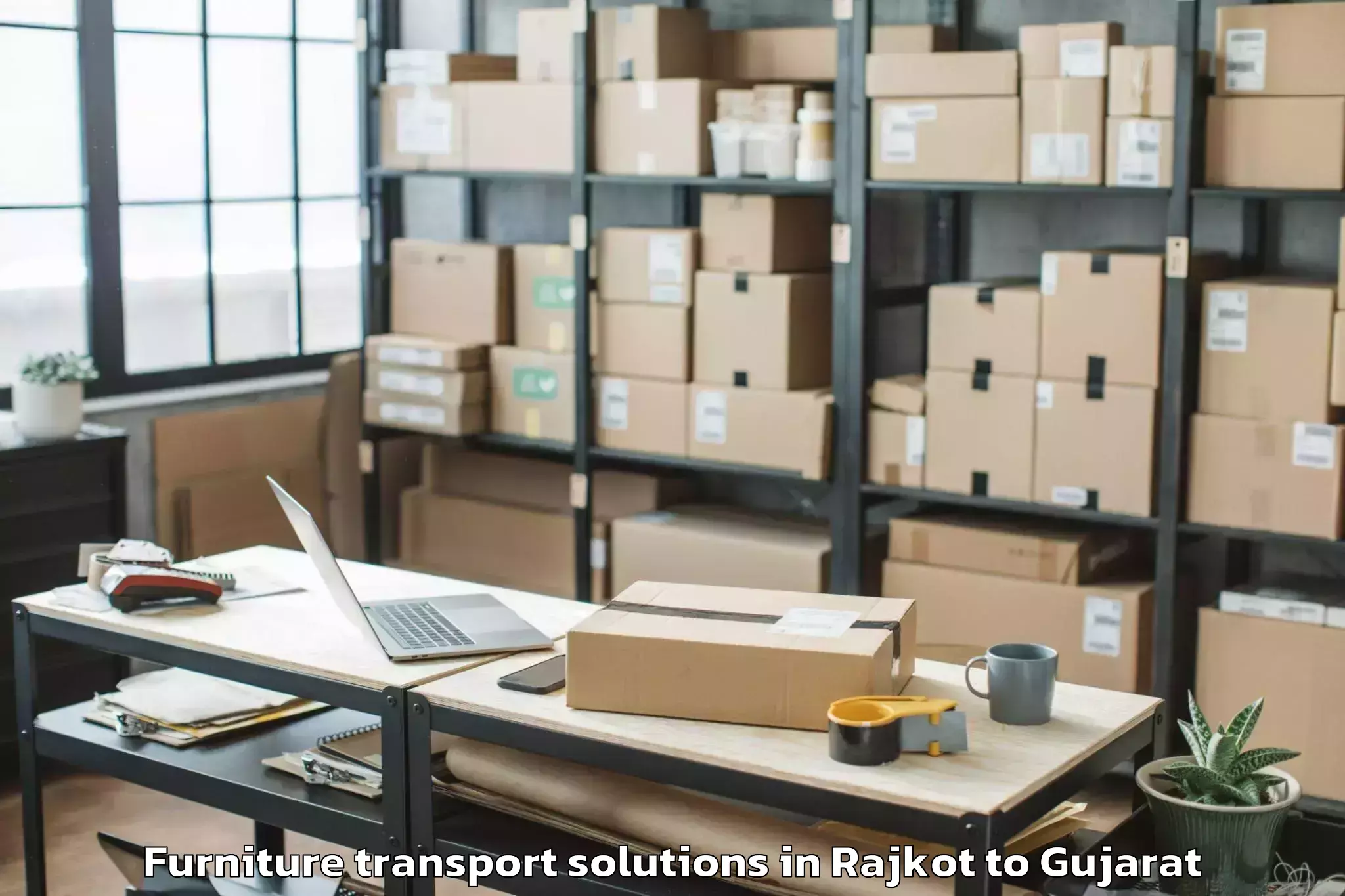 Top Rajkot to Vadpada Furniture Transport Solutions Available